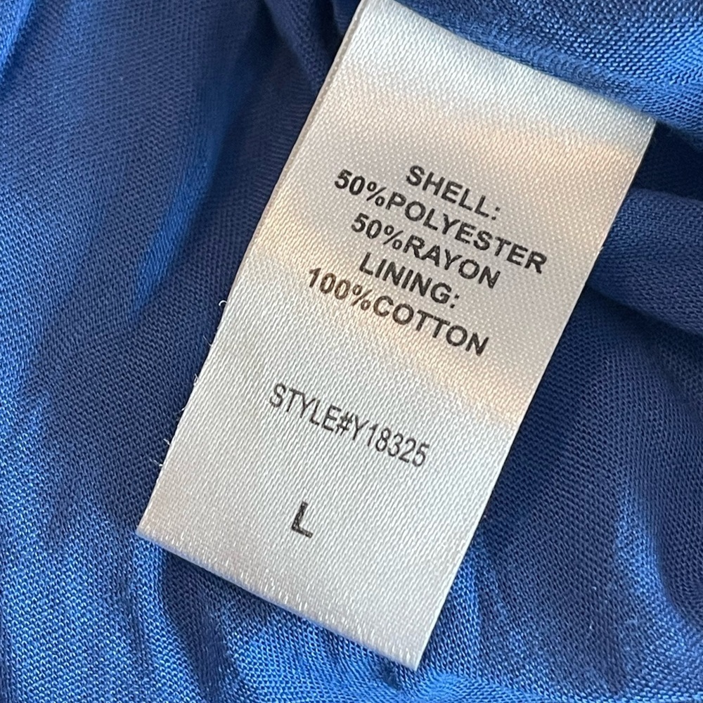 DO+BE dress ruffled periwinkle blue size large polyester rayon blend - Picture 3 of 7